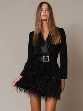 Blazer Dresses Turndown Collar Long Sleeves Women's Clothing Mini Dresses